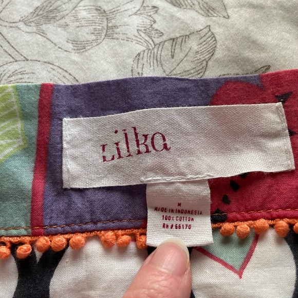 Anthropologie Lilka Purple Floral Cotton Tie Back Babydoll Mini Dress Medium Y2K - Picture 5 of 7